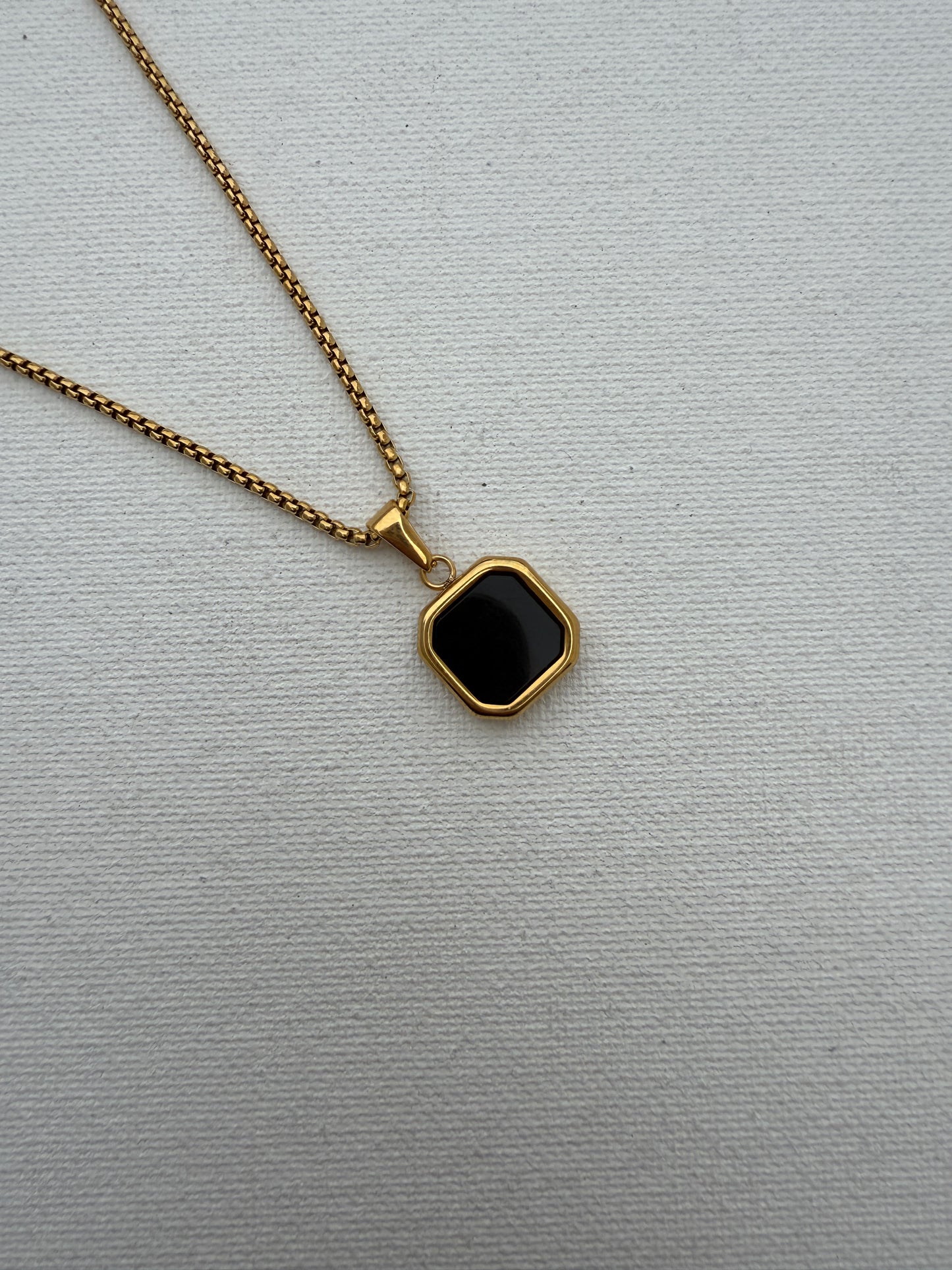 Solid Black 18K Gold Plated Men's Neck chain