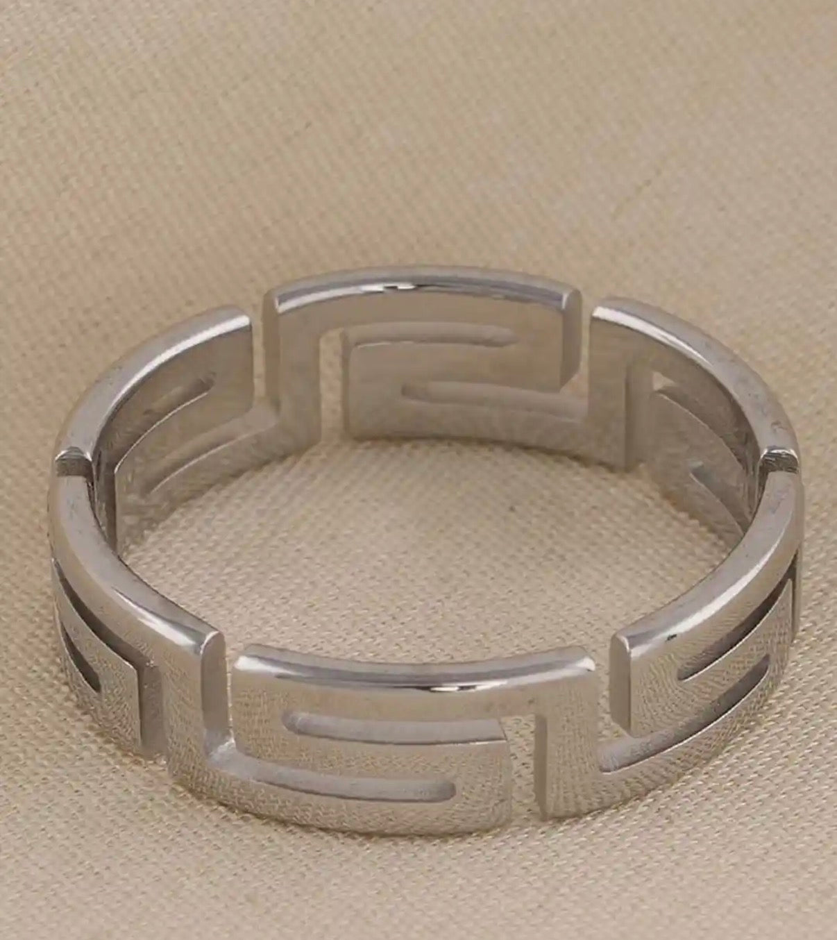 Band Unisex Silver Ring