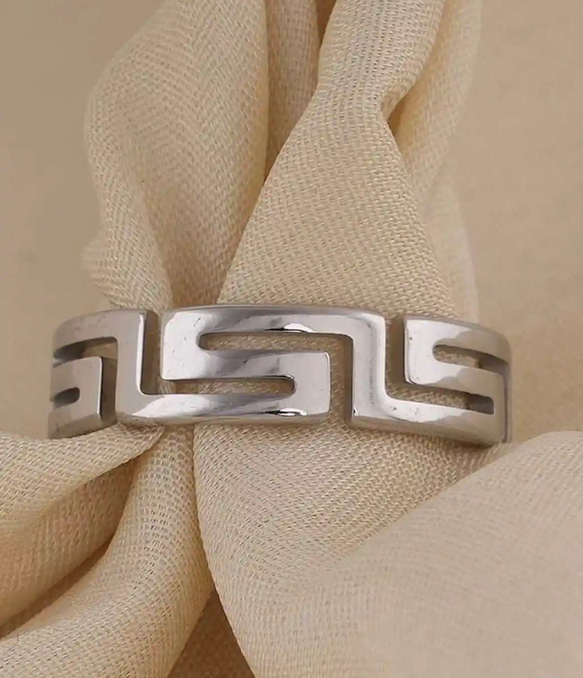 Band Unisex Silver Ring