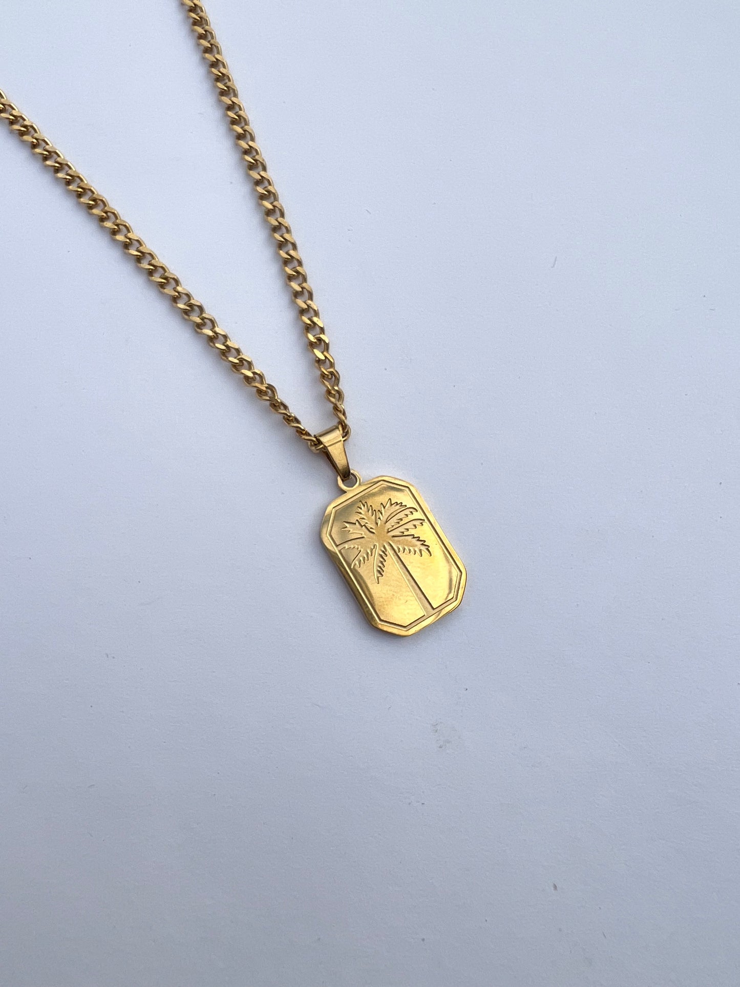 18K Gold Plated Palm Tree Gold Unisex Chain