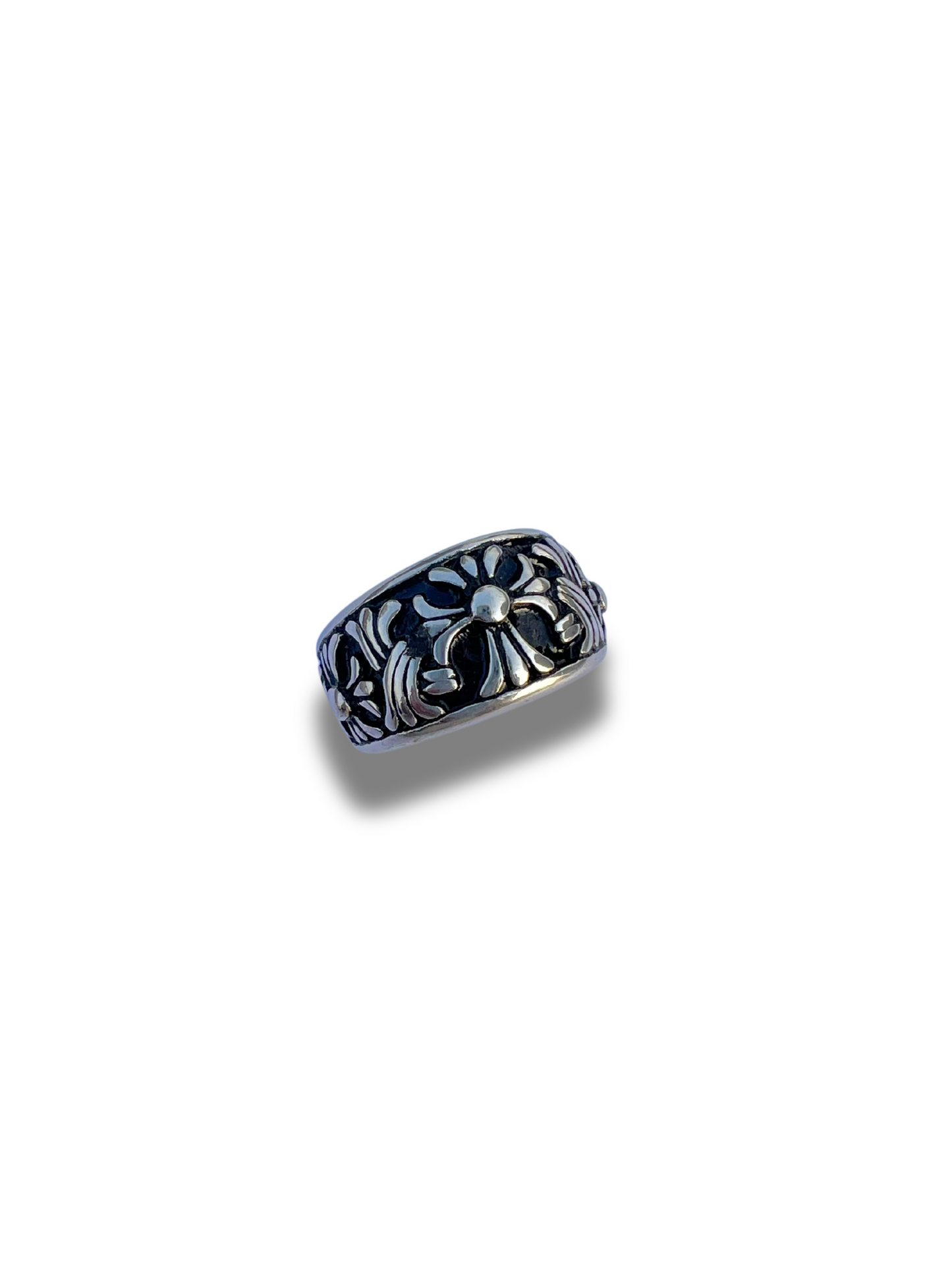 18K Cross Star Silver Men's Ring