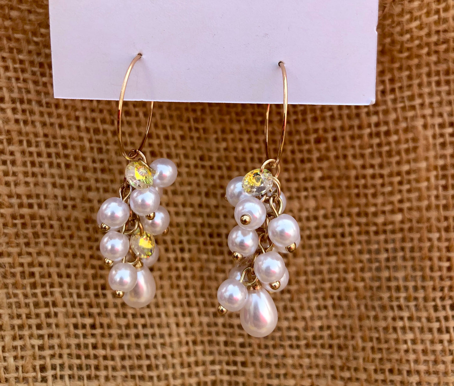 Pearl & Crystal Hoop Earrings