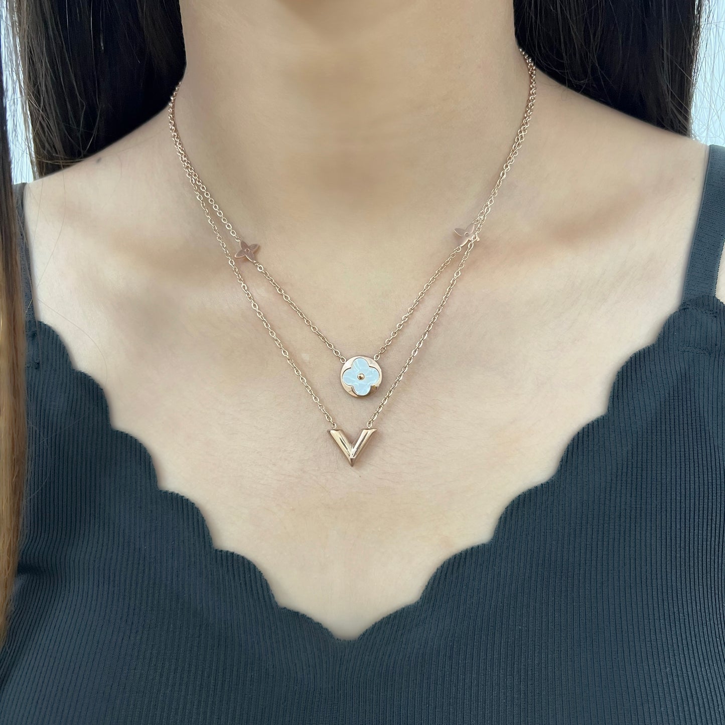 Mother of Pearl Layered Necklace