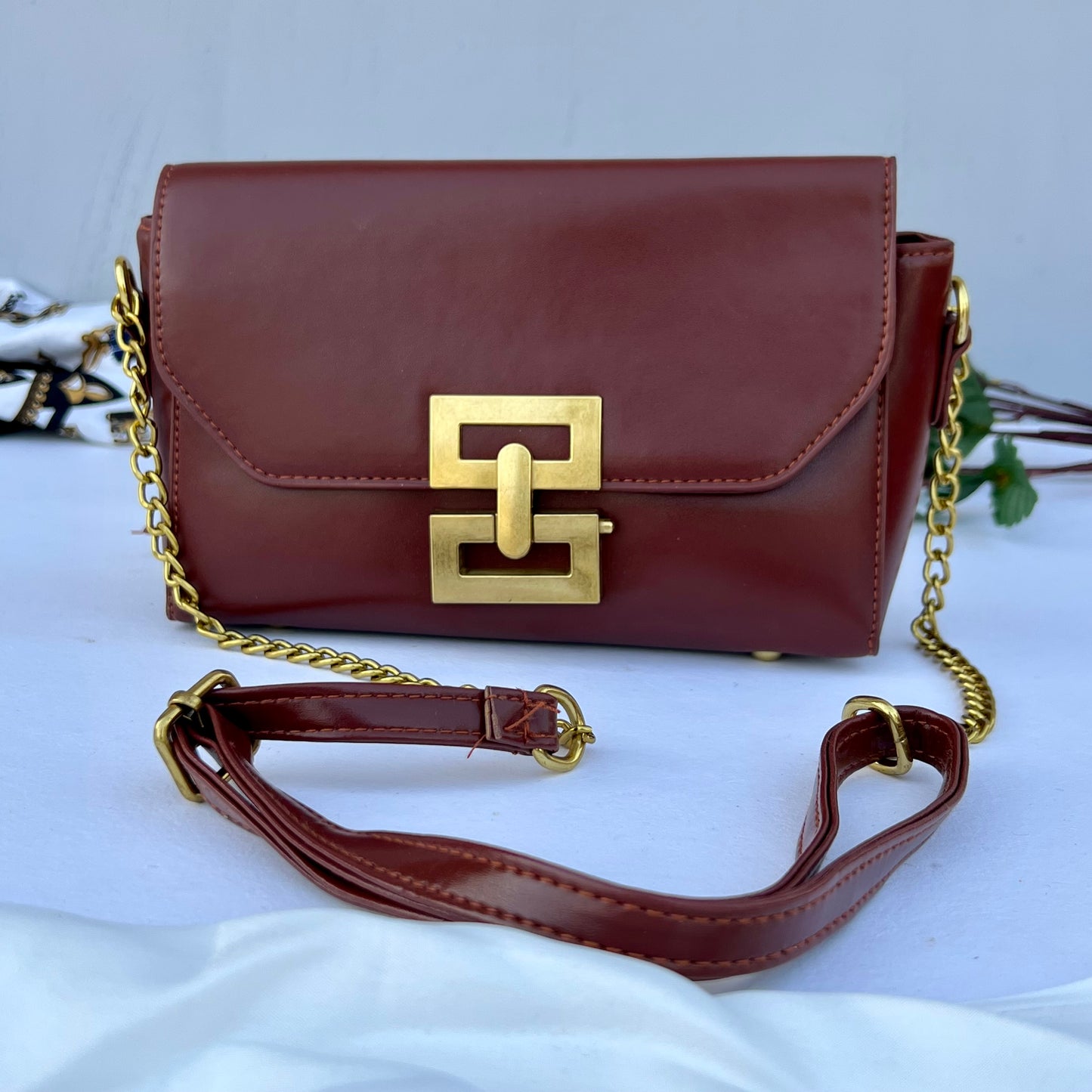 Push Lock Sling Bag with Adjustable Strap