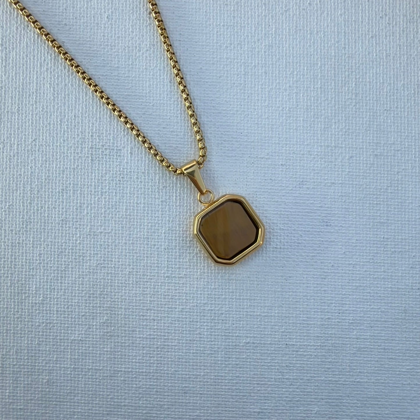 TIGER EYE SQUARE UNISEX CHAIN