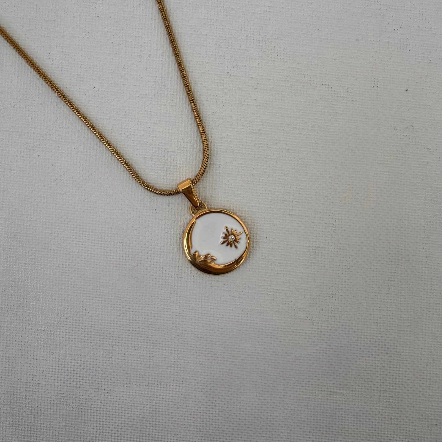 Moon White Unisex Neck chain