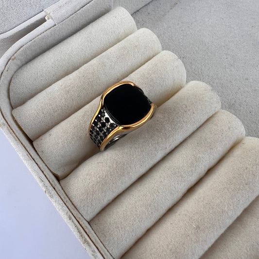 18K Dual Tone Men’s Ring