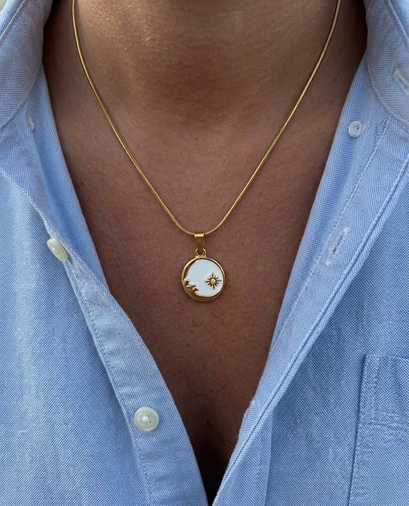 Moon White Unisex Neck chain