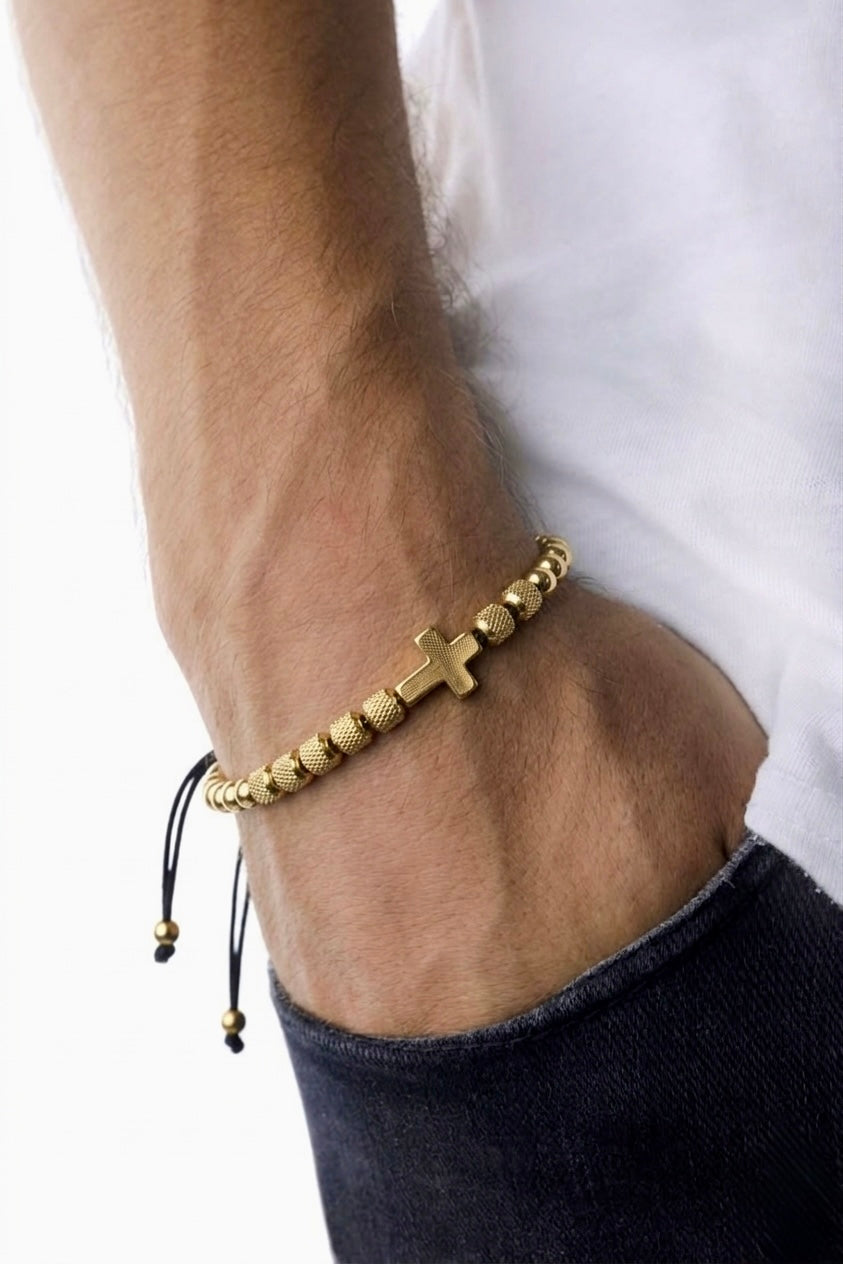 Cross Beaded Unisex Bracelet