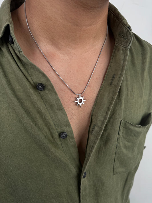 SUNBURST UNISEX CHAIN SILVER
