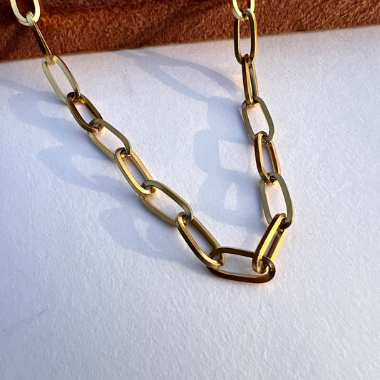 18K Gold Plated Cable Link Unisex Chain