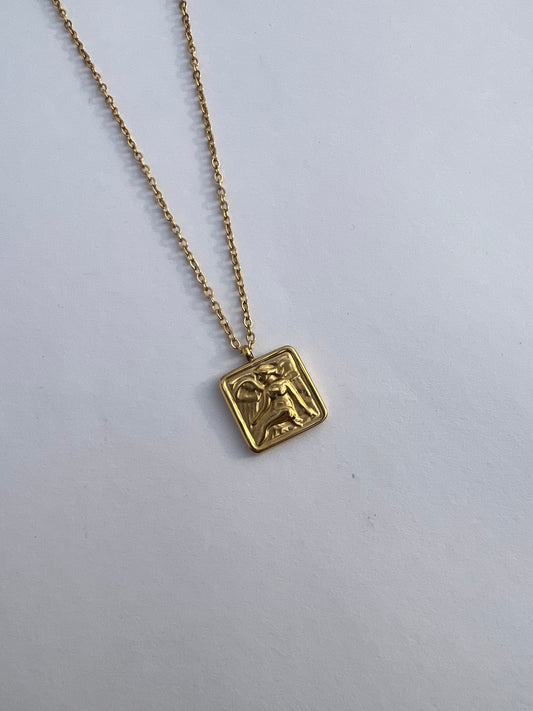 18K Gold Plated Square Cupid Unisex Chain