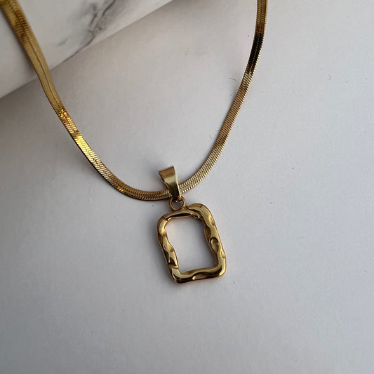 18K Gold Plated Square Unisex Neckchain