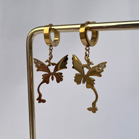 Butterfly Hoop Earrings