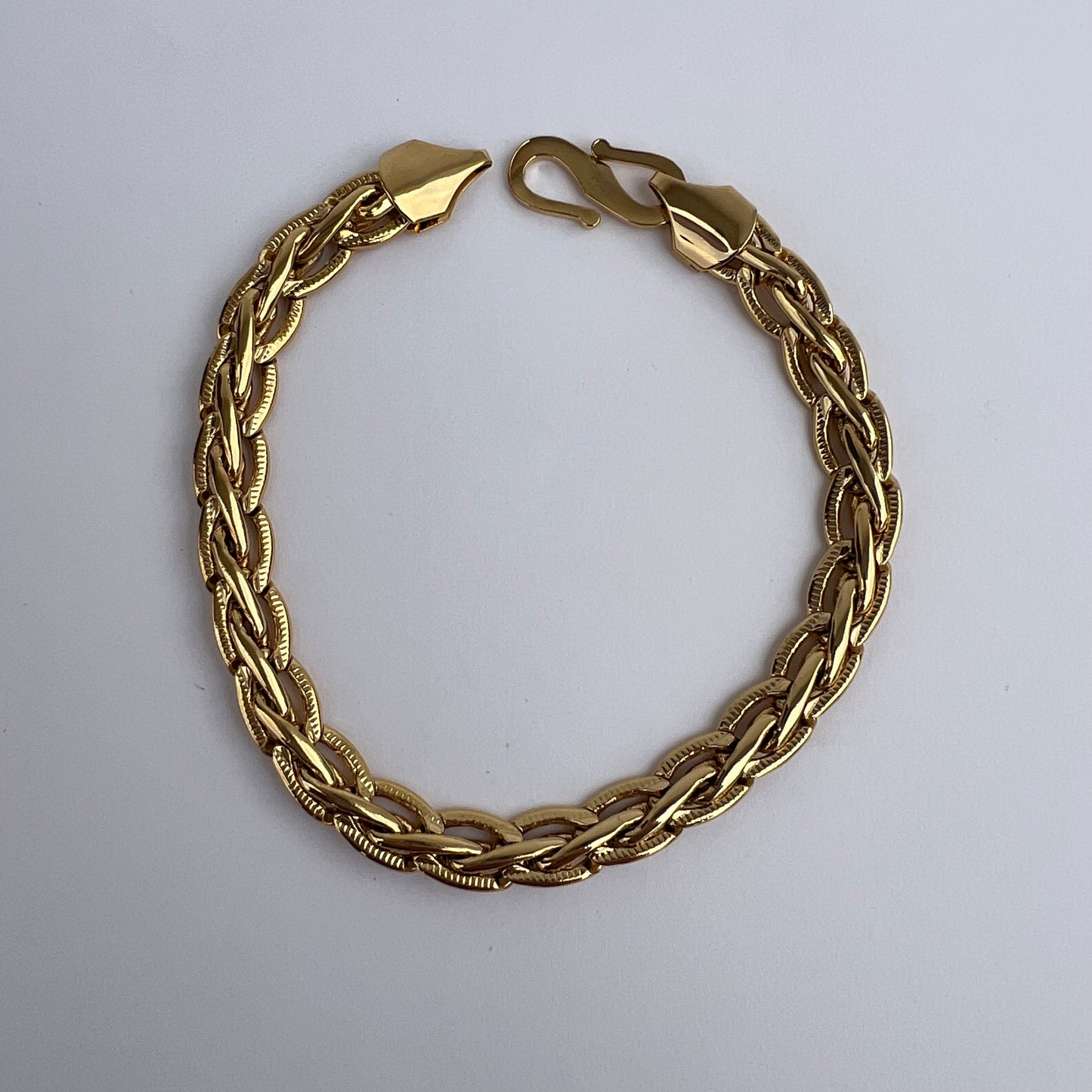 Textured Link Gold Bracelet for Men