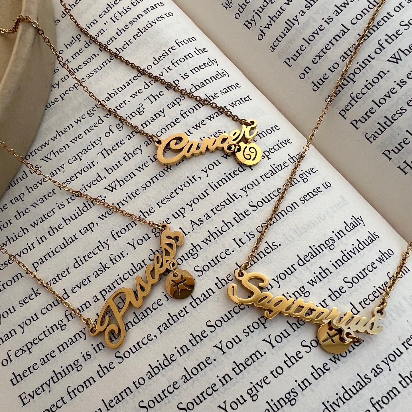 18K Gold Plated Zodiac Unisex Neckchain