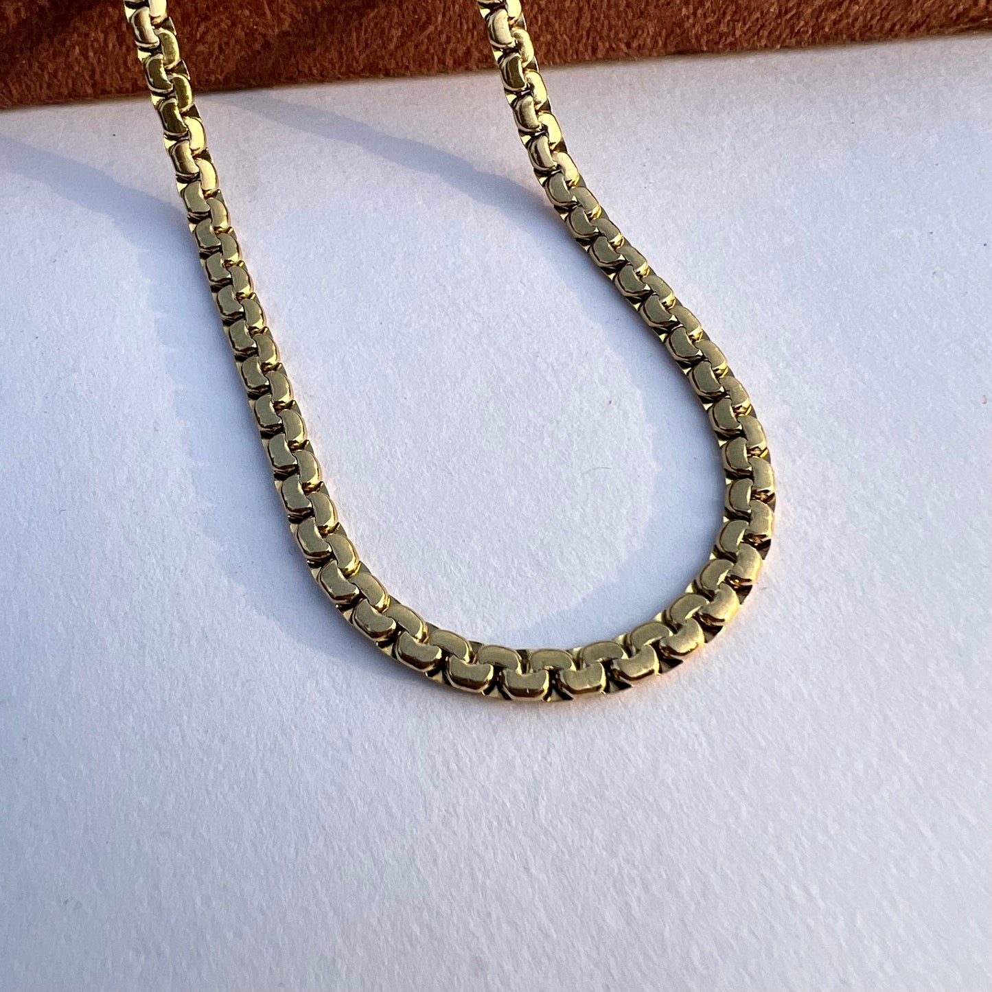 18K Gold Plated Box Unisex Chain