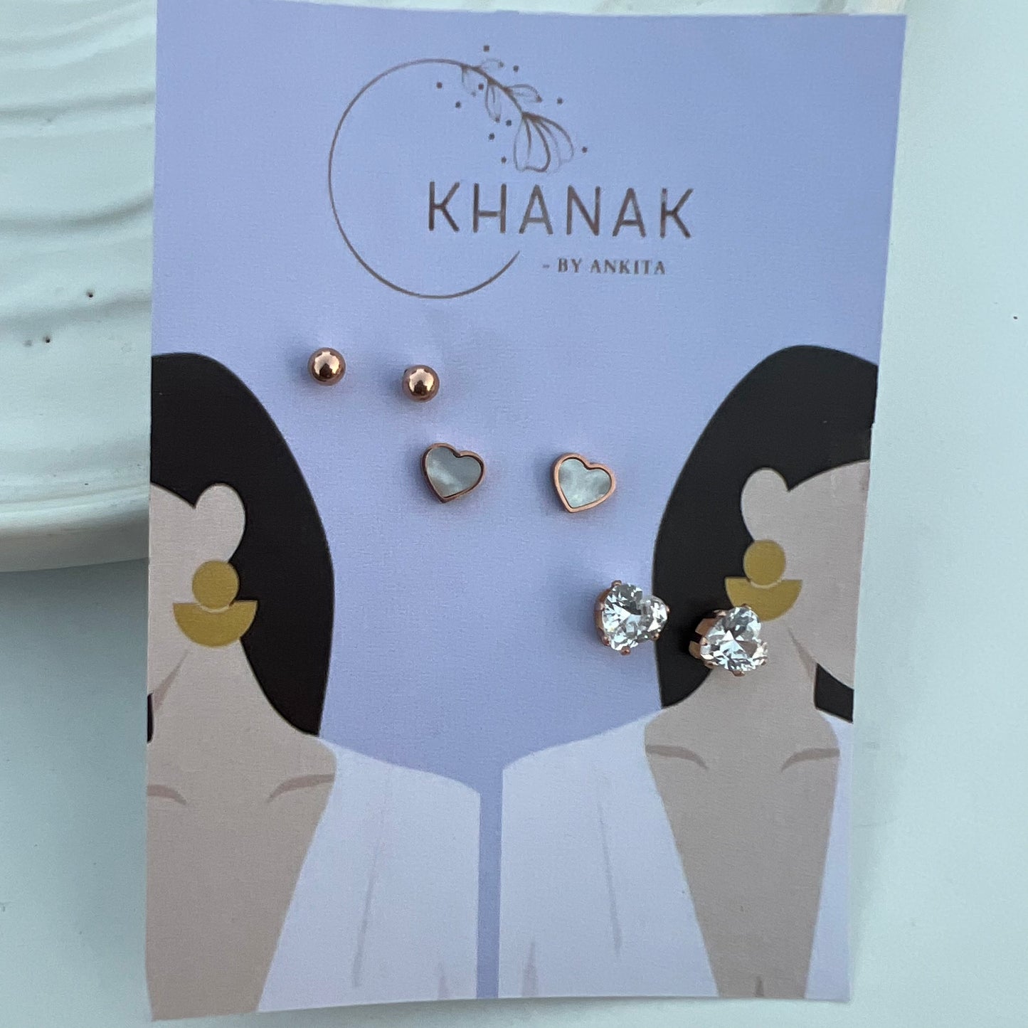 3 set Stud Earrings