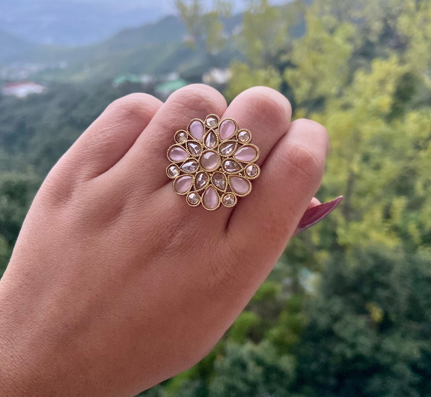 Floral American Diamond Ring