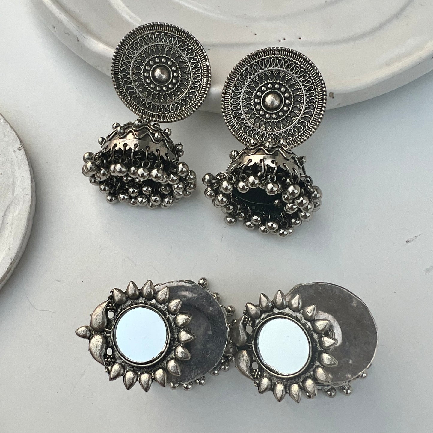 2 pair of Oxidised Jhumka