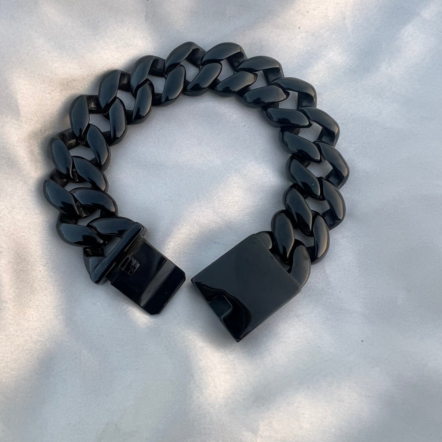 20mm Classic Cuban Black Bracelet